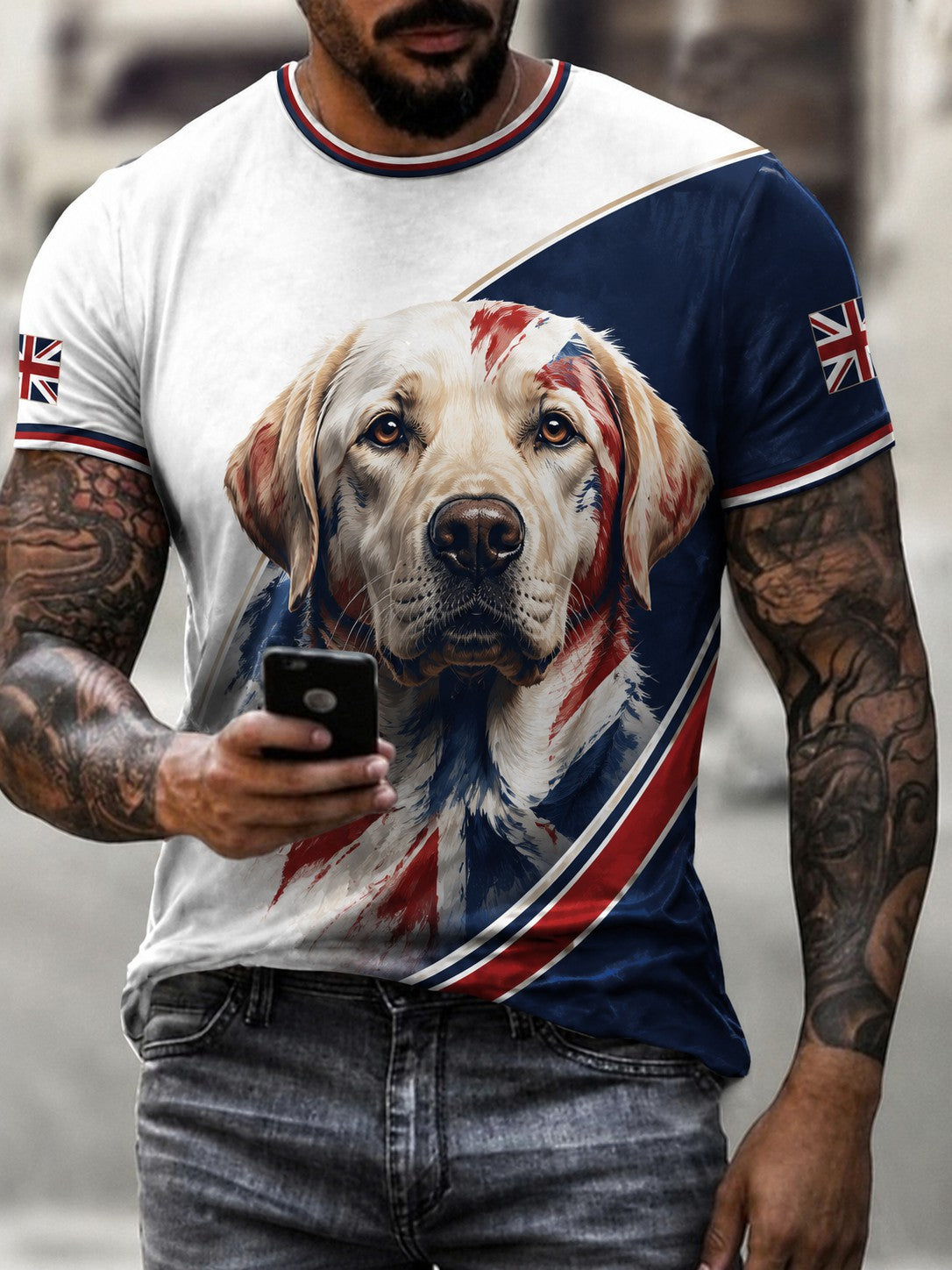 Men's British Labrador Printed T-shirt