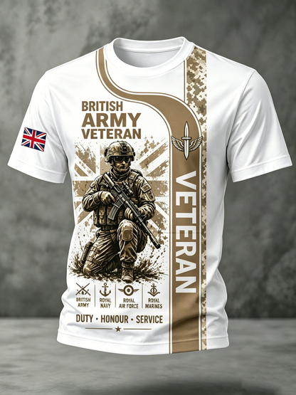 Men's British Veteran Print short sleeves t-shirt