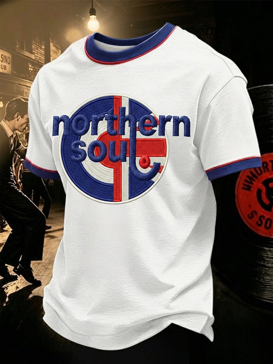 Men's Retro Northern Soul Print Casual Tee