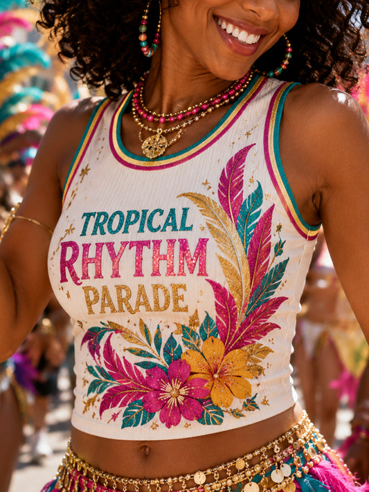 Women's Caribbean Carnival Print Casual Tank Top
