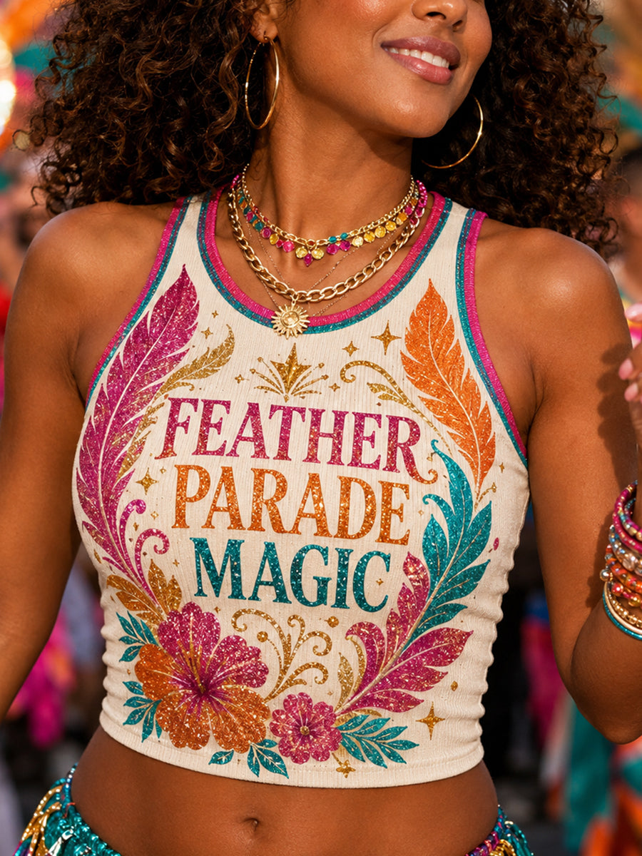 Women's Caribbean Carnival Print Casual Tank Top