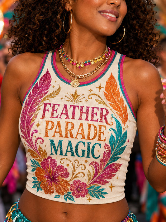 Women's Caribbean Carnival Print Casual Tank Top