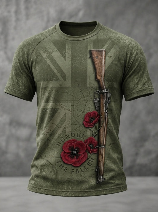Men's British veteran print short sleeve t-shirt
