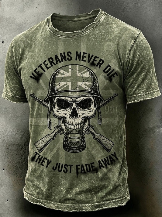 Men's British veteran print short sleeve t-shirt