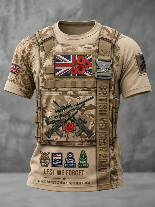 Men's British Veteran Print short sleeves t-shirt