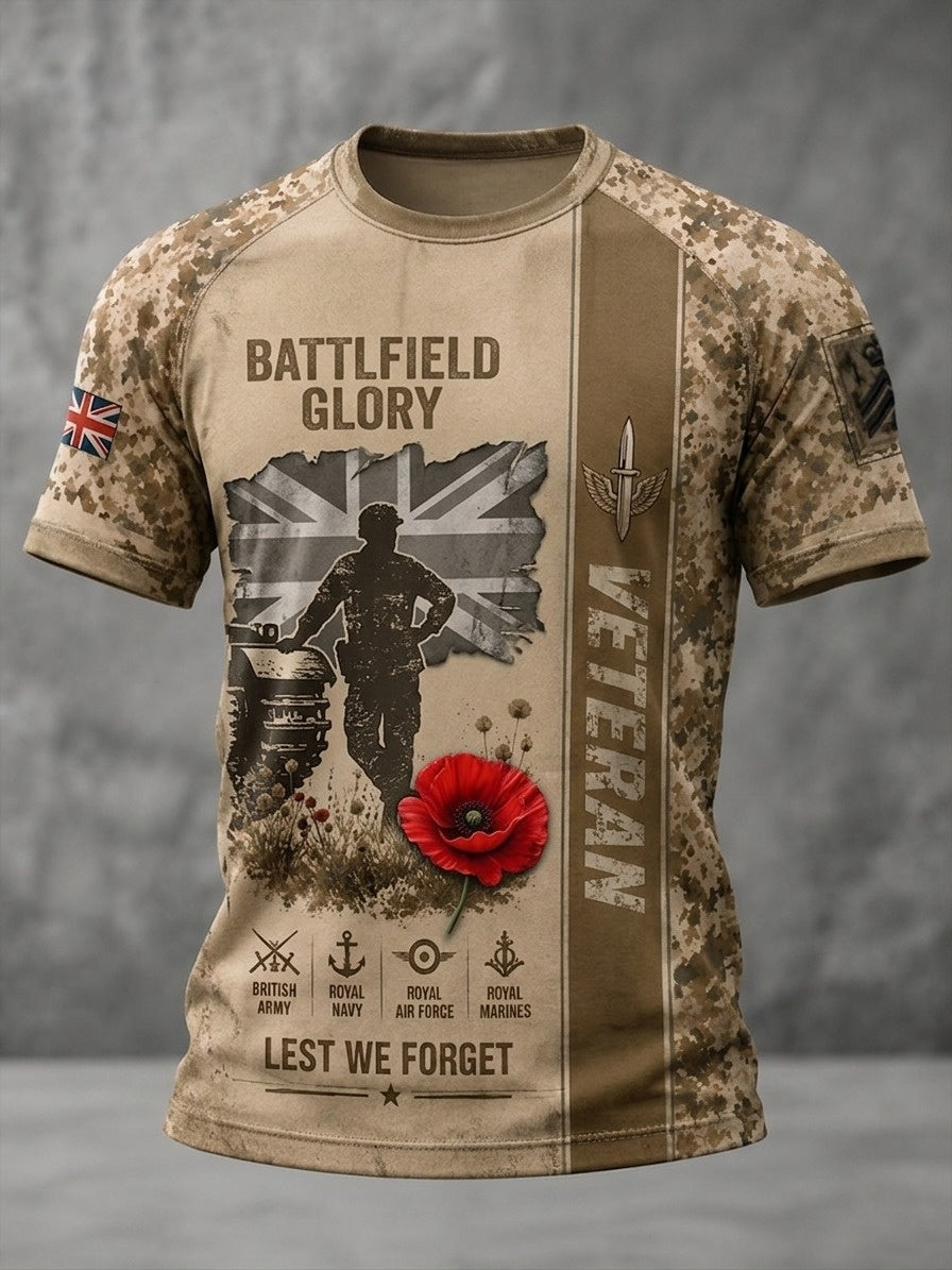 Men's British Veteran Print short sleeves t-shirt