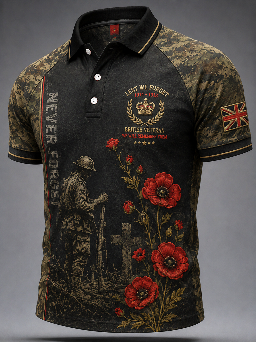 Men's British Veteran Print polo shirt