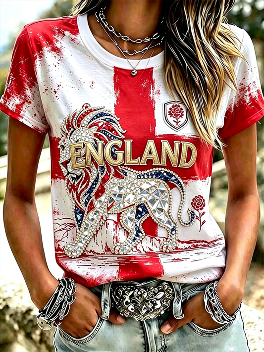 Women's England Printed short-sleeved T-shirt