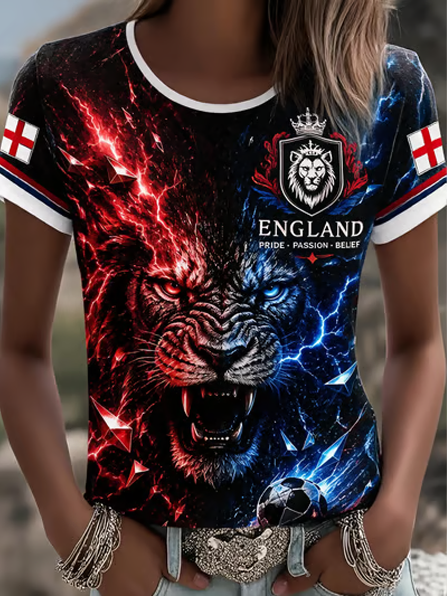 Women's England Printed short-sleeved T-shirt