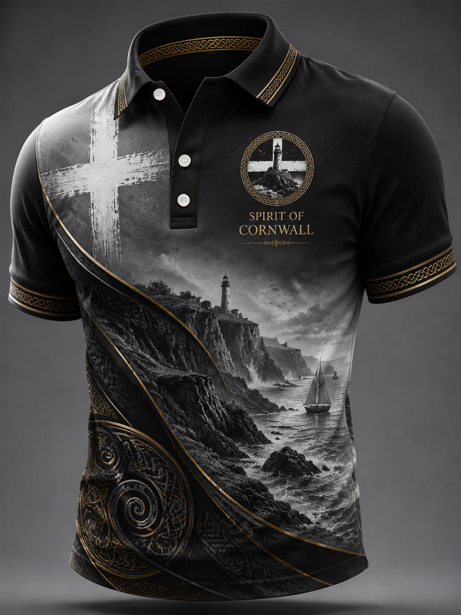 Men's Cornish Celtic-style Print Casual Top