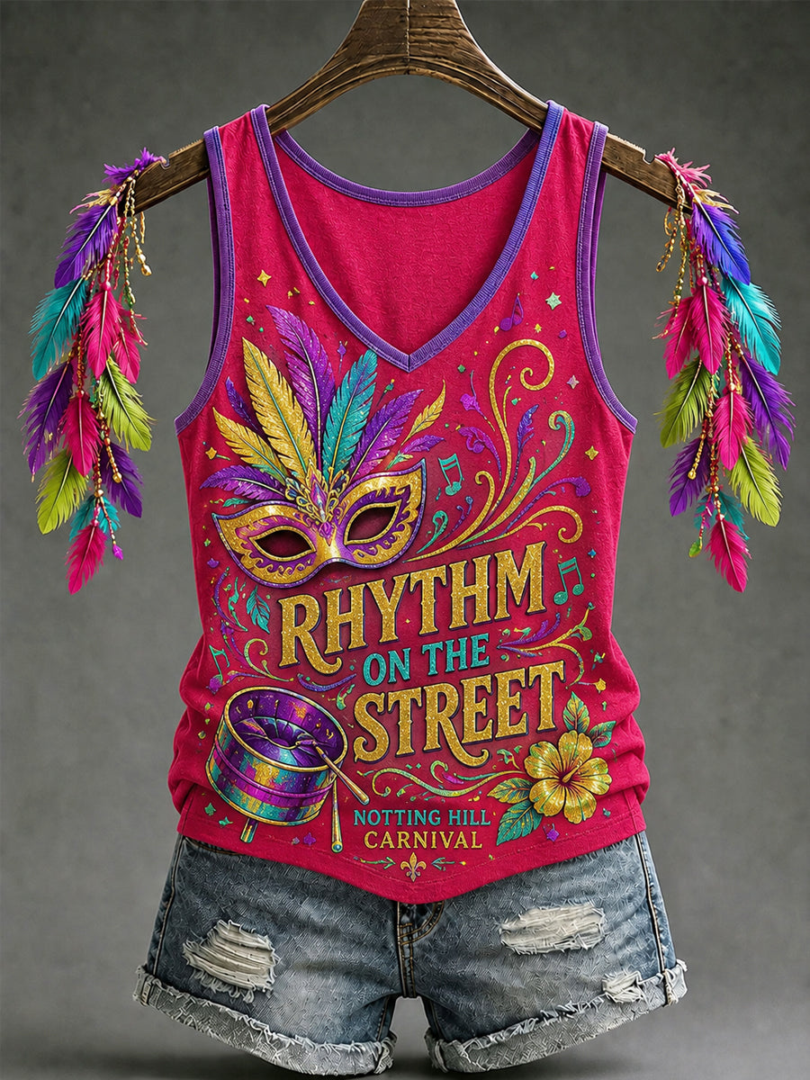 Women's Caribbean Carnival Print Casual Vest