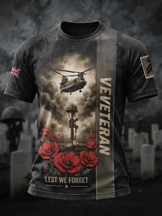 Men's British veteran print short sleeve t-shirt