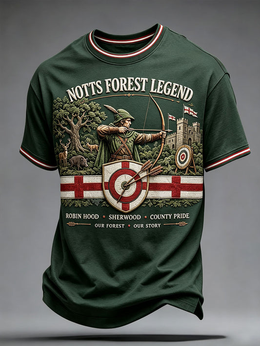 Men's Nottinghamshire Day Robin Hood Art Printed T-shirt