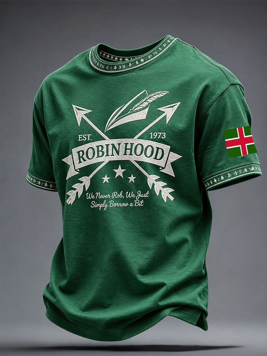 Men's Nottinghamshire Day Robin Hood Art Printed T-shirt