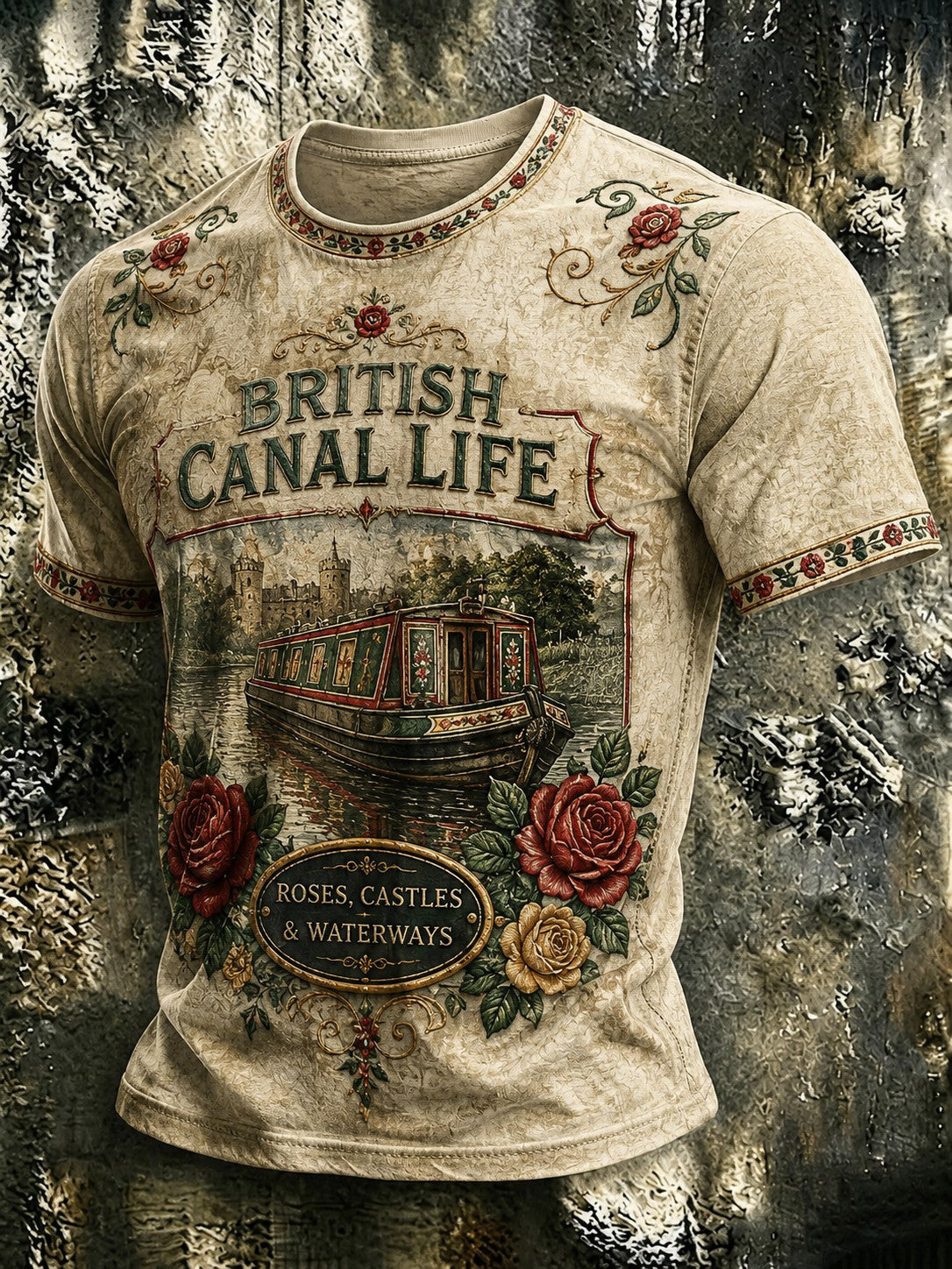 Men's Lockside Days British Canal Life Printed T-shirt