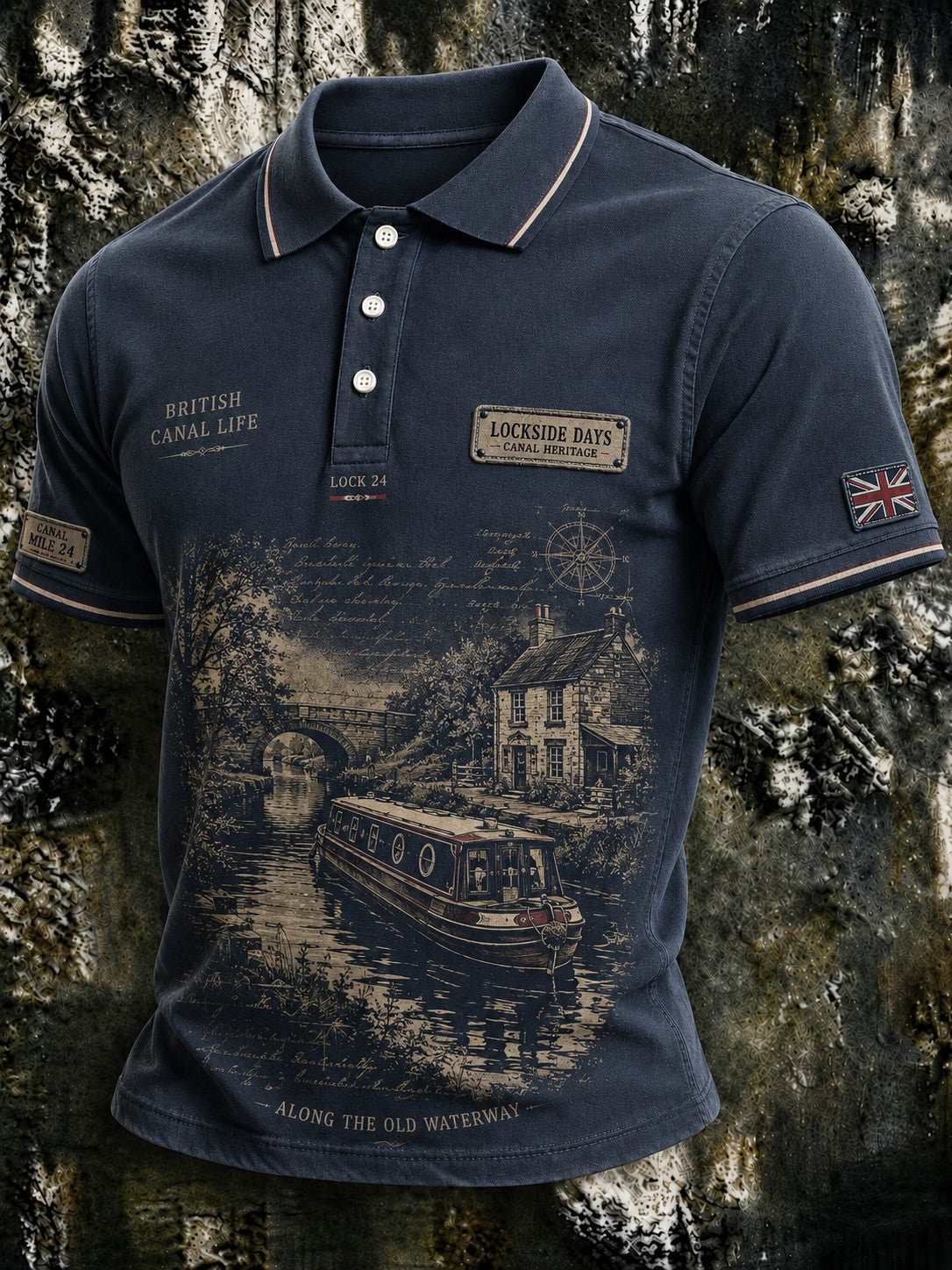 Men's Lockside Days British Canal Life Printed Shirt