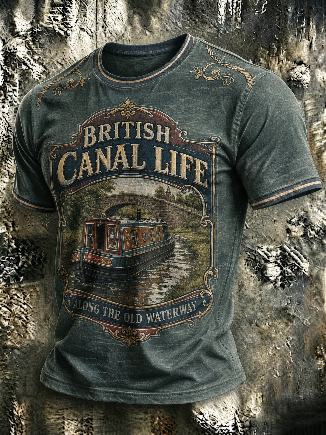 Men's Lockside Days British Canal Life Printed T-shirt