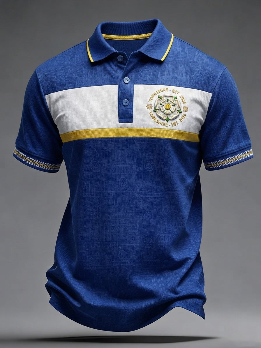 Men's Vintage Yorkshire White Rose Polo Shirt