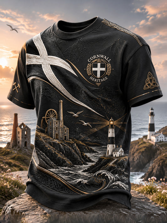 Men's Cornish Celtic-style Printed T-shirt