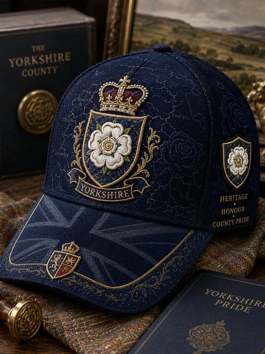 Unisex England Yorkshire Day White Roses Art Printed Hat