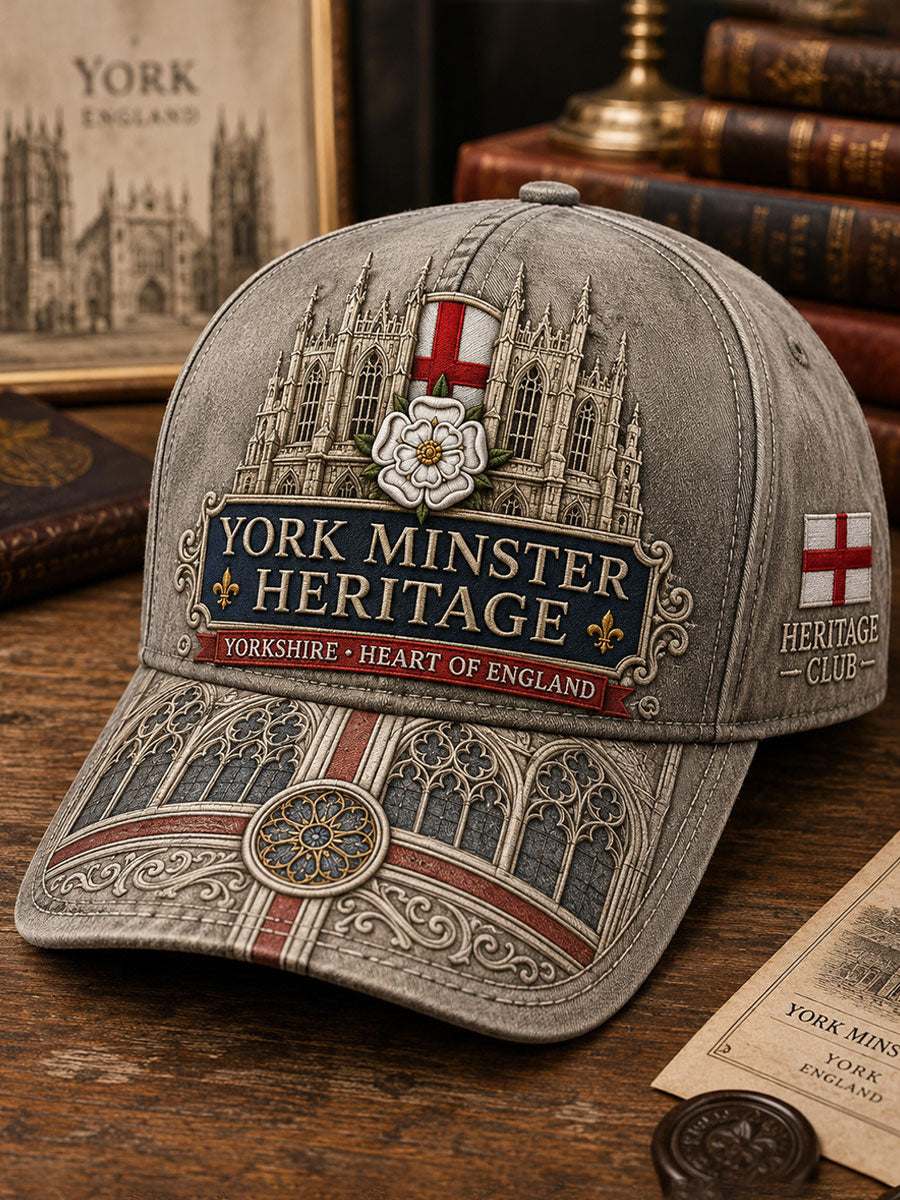 Unisex England Yorkshire Day White Roses Art Printed Hat