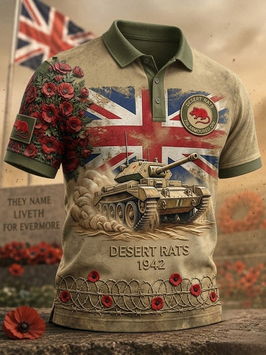 Men's “Desert Rat 1942” Veteran Printed polo shirt