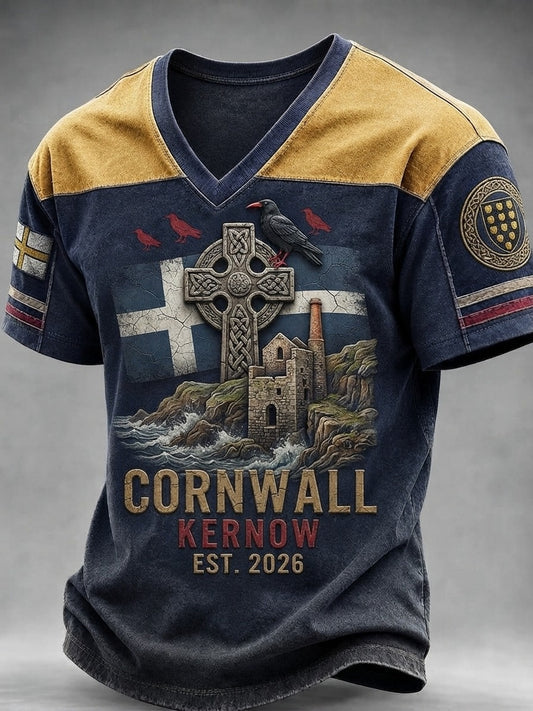 Men's Vintage Cornwall Arthur Legend Print T-shirts