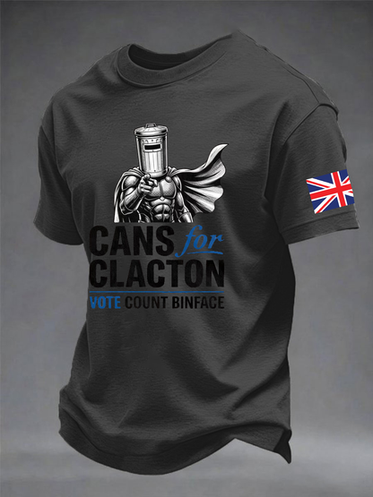 Men's count binface imitation cotton short-sleeved T-shirt