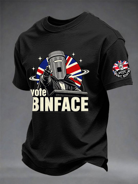 Men's count binface imitation cotton short-sleeved T-shirt