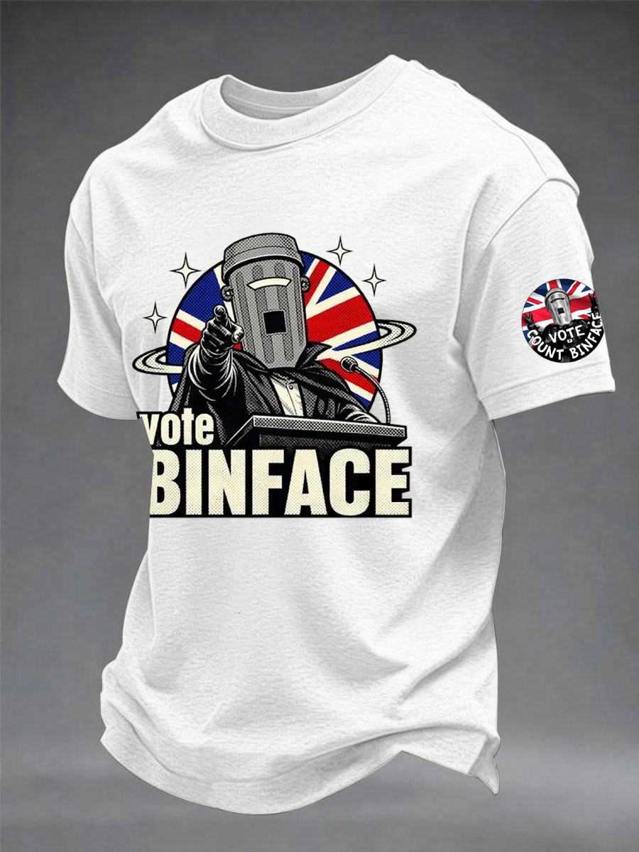 Men's count binface imitation cotton short-sleeved T-shirt