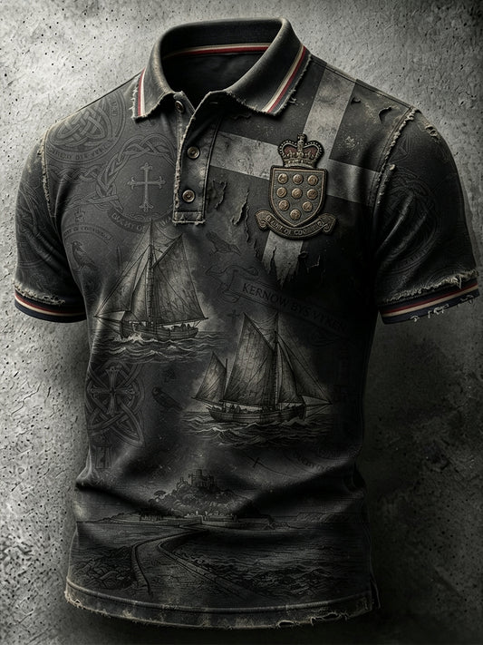Men's Cornish Celtic-style Print Casual Top