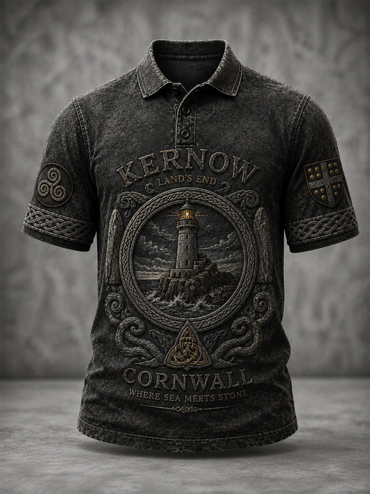 Men's Vintage Cornwall Arthur Legend Print Shirt