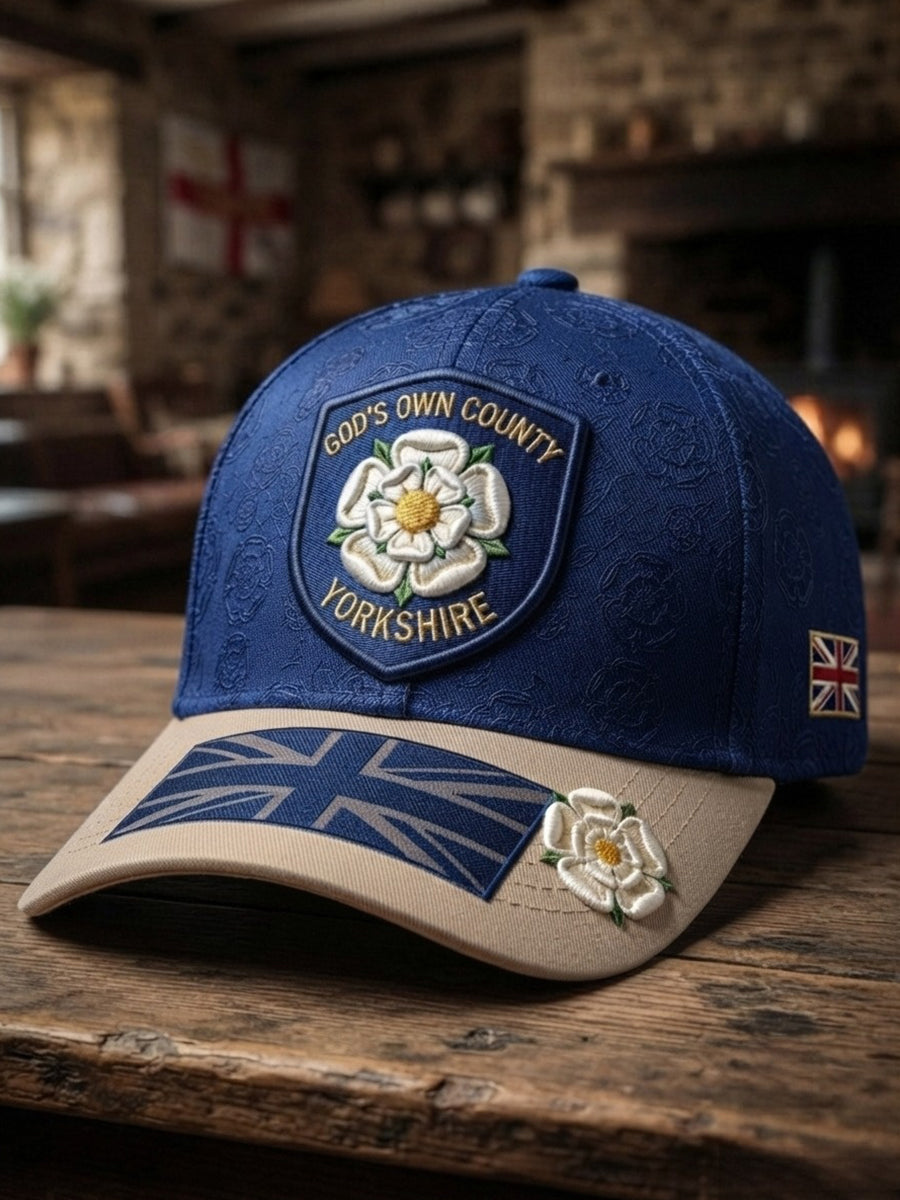 Unisex Yorkshire Day White Roses Art Printed Hat