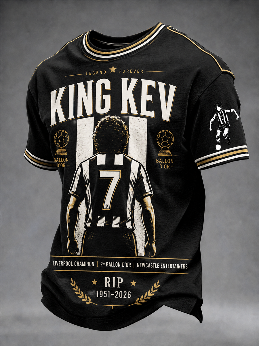 Men's England Football Lover Legend King Kev Rip Printed short sleeves t-shirt