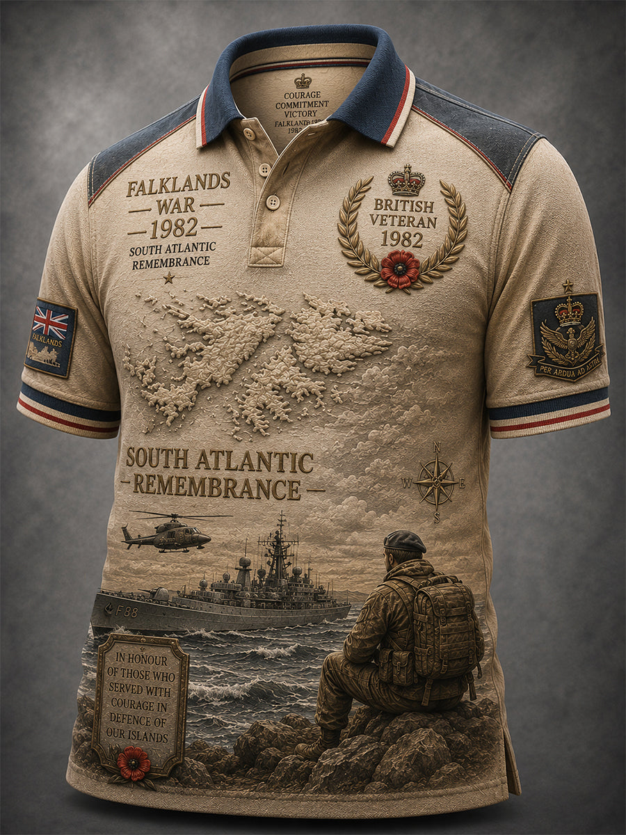 Men's Falklands War Veteran Printed polo shirt
