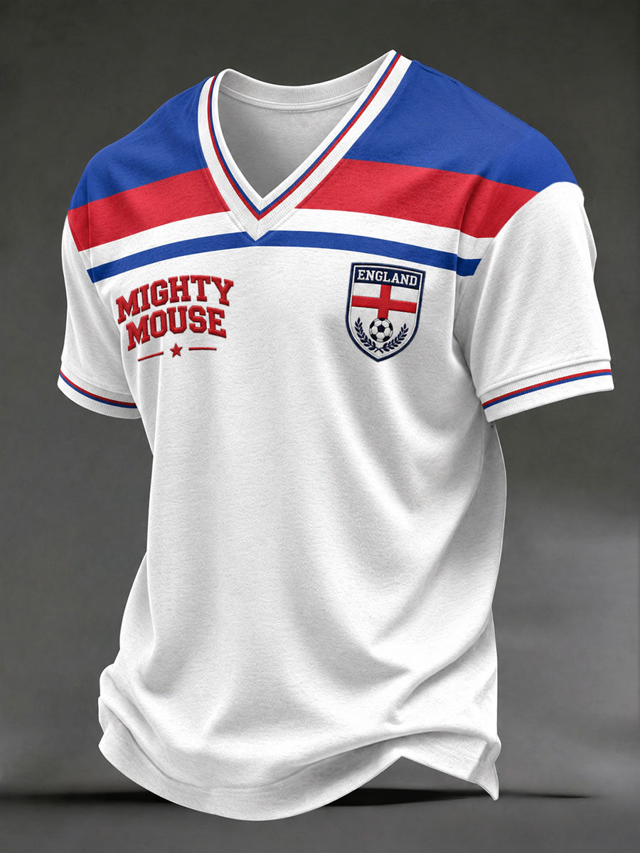 Men's England Football Tribute No.7 V-Neck T-Shirts
